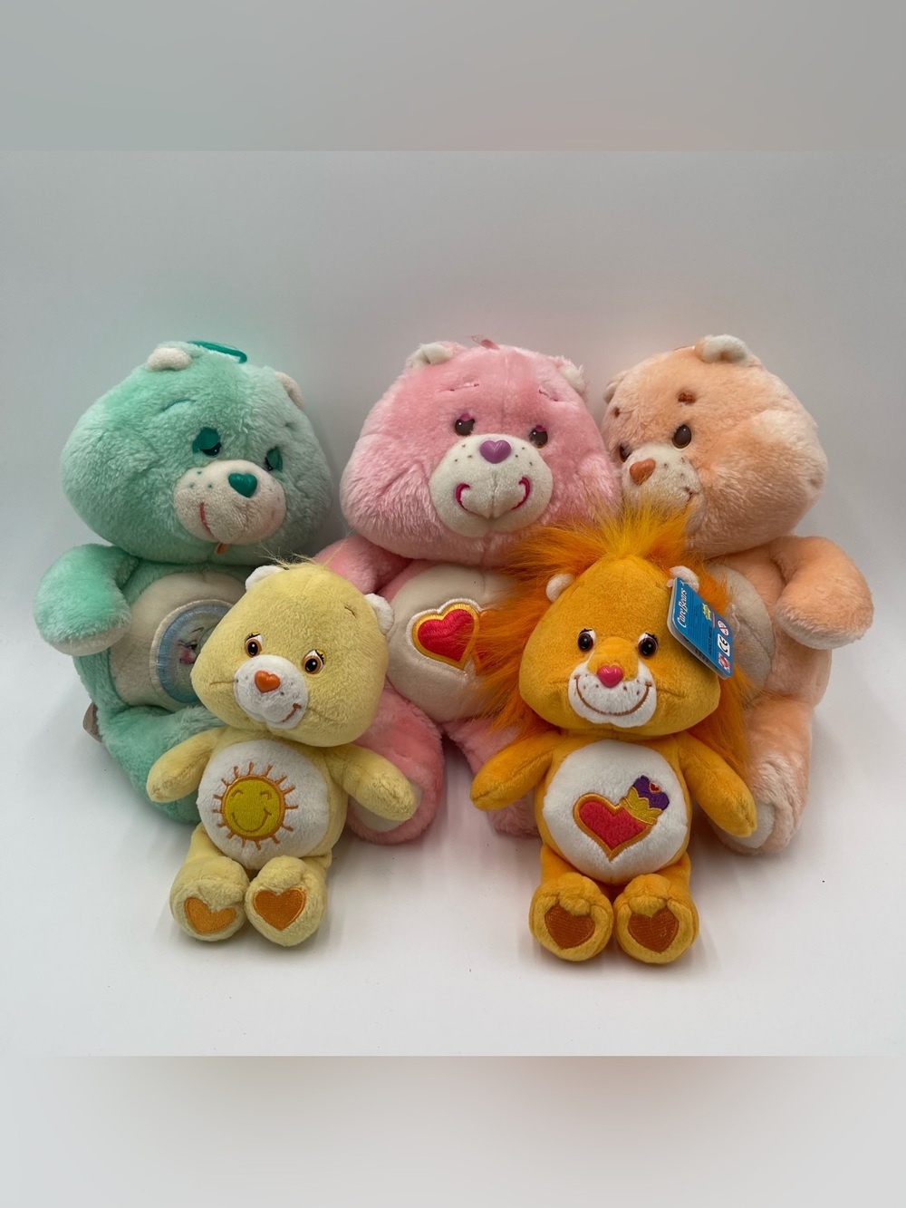 Vtg Care Bears Lot Plush Stuffed Animals 80s & 2000s Friend Love A Lot Bedtime